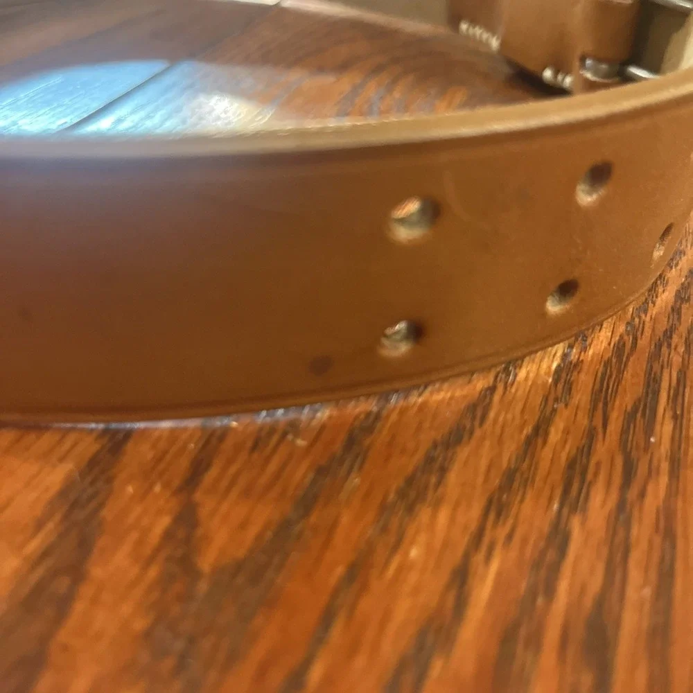 Armani Jeans Made in‎ USA cowboy style braided leather belt tan